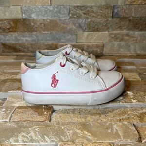 Polo Ralph Lauren White Leather Sneakers Toddler Size 7